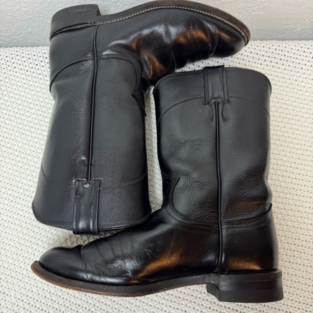 Justin Black Leather Boots (M 6 1/2) or (W 8)